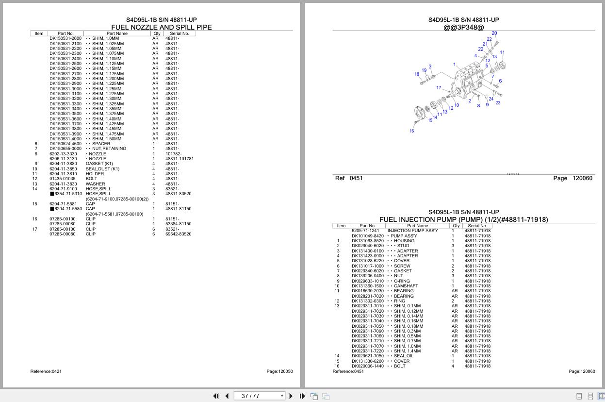 Komatsu Engine S4D95L 1B 48811 UP Parts Catalog (2)