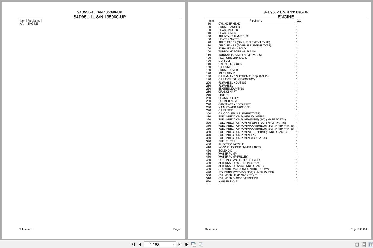 Komatsu Engine S4D95L 1L 135080 UP Parts Catalog (1)
