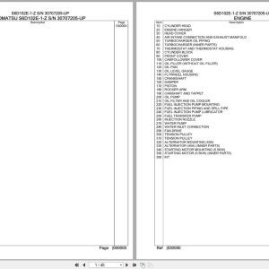 Komatsu Engine S6D102E 1 Z 30707205 UP Parts Catalog (1)