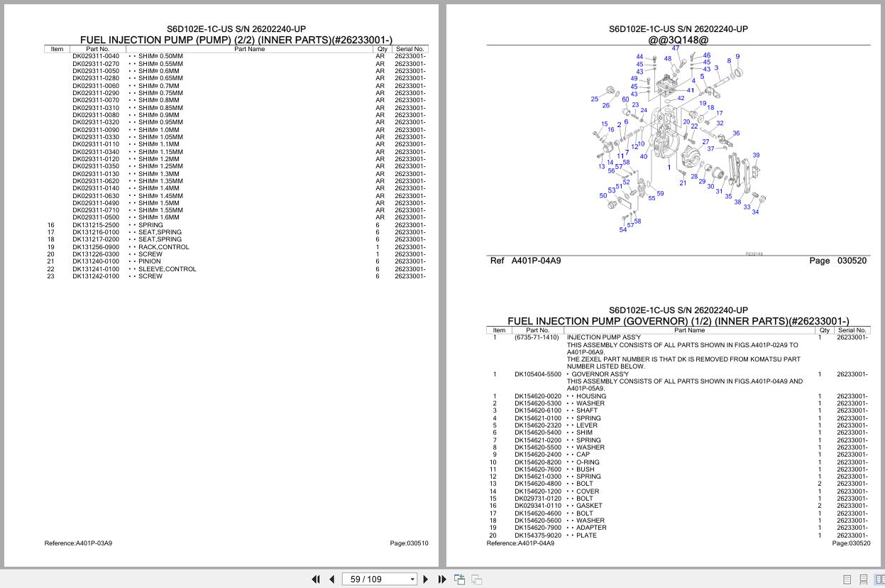 Komatsu Engine S6D102E 1C US 26202240 UP Parts Catalog (2)