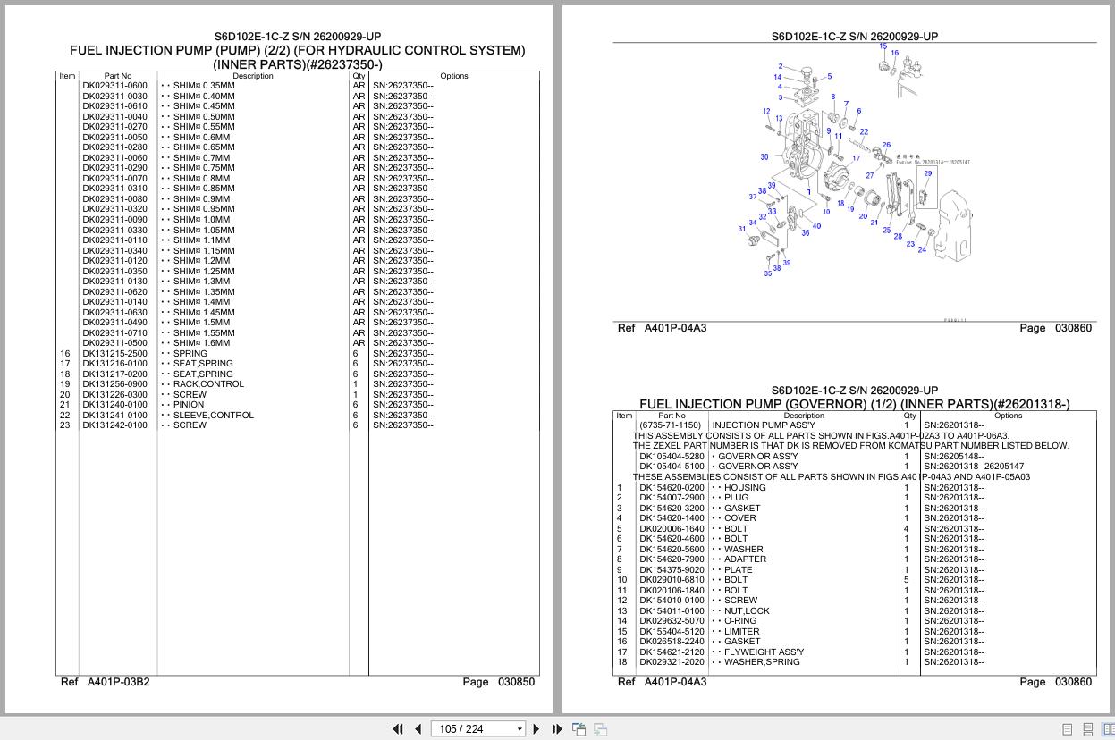 Komatsu Engine S6D102E 1C Z 26200929 UP Parts Catalog (2)