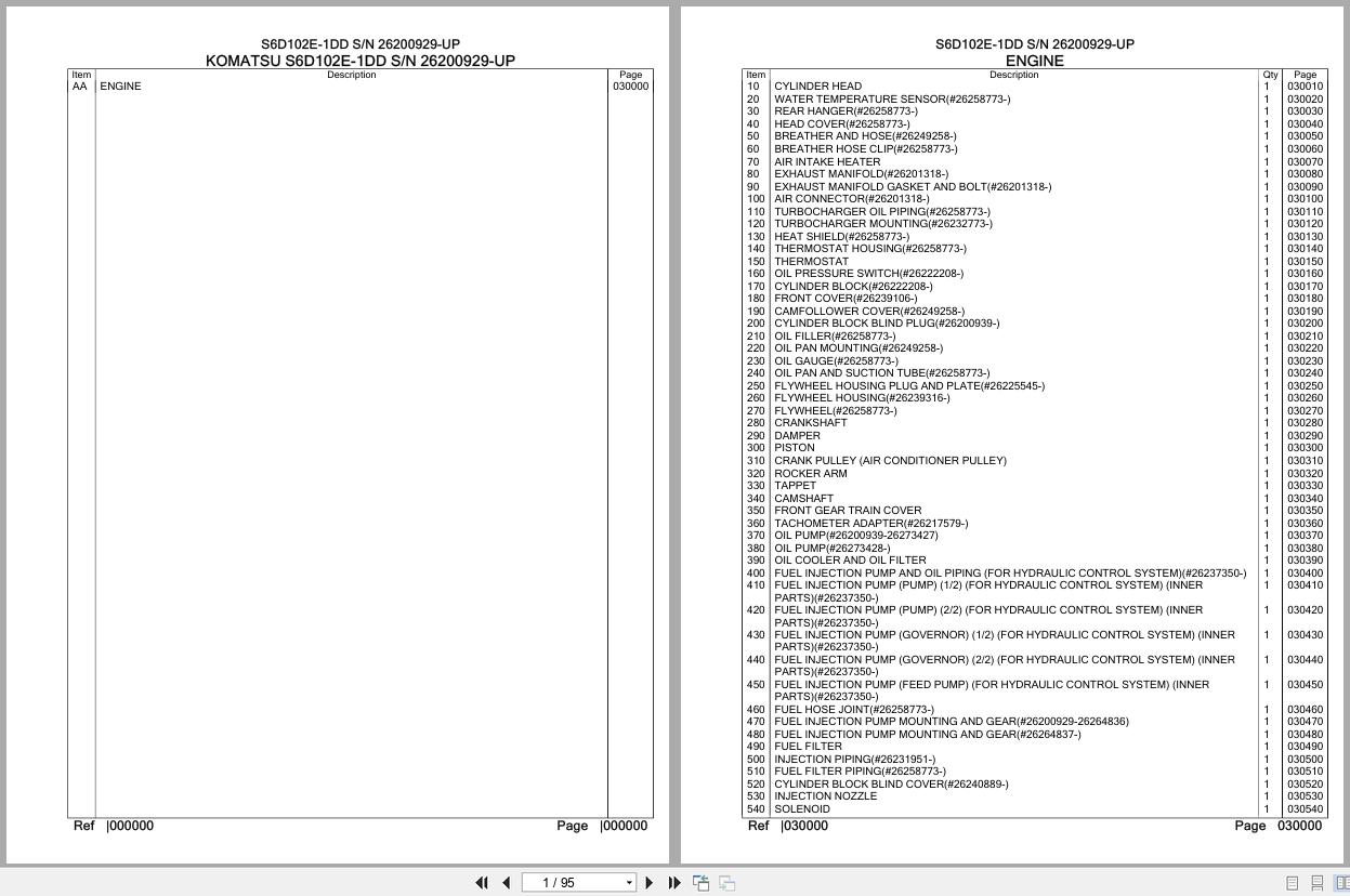 Komatsu Engine S6D102E 1DD 26200929 UP Parts Catalog (1)