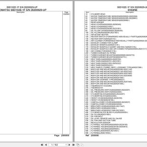 Komatsu Engine S6D102E 1F 26200929 UP Parts Catalog (1)