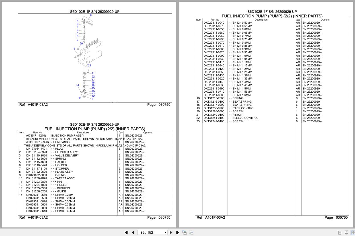 Komatsu Engine S6D102E 1F 26200929 UP Parts Catalog (2)