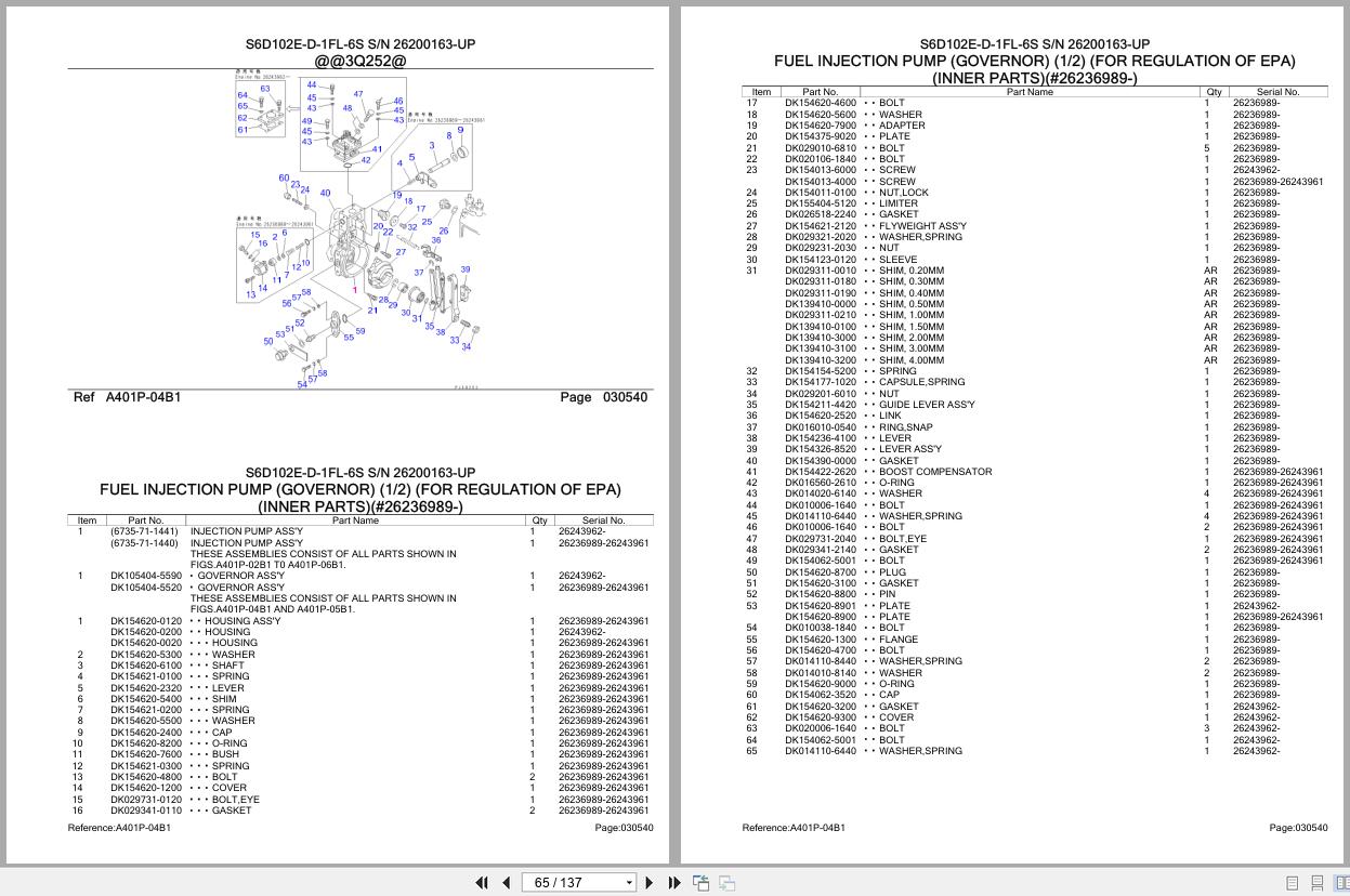 Komatsu Engine S6D102E 1F 6 26200163 UP Parts Catalog (2)