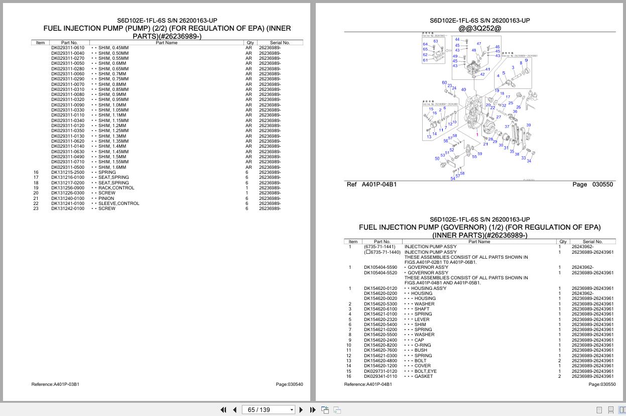 Komatsu Engine S6D102E 1FL 6S 26200163 UP Parts Catalog (2)