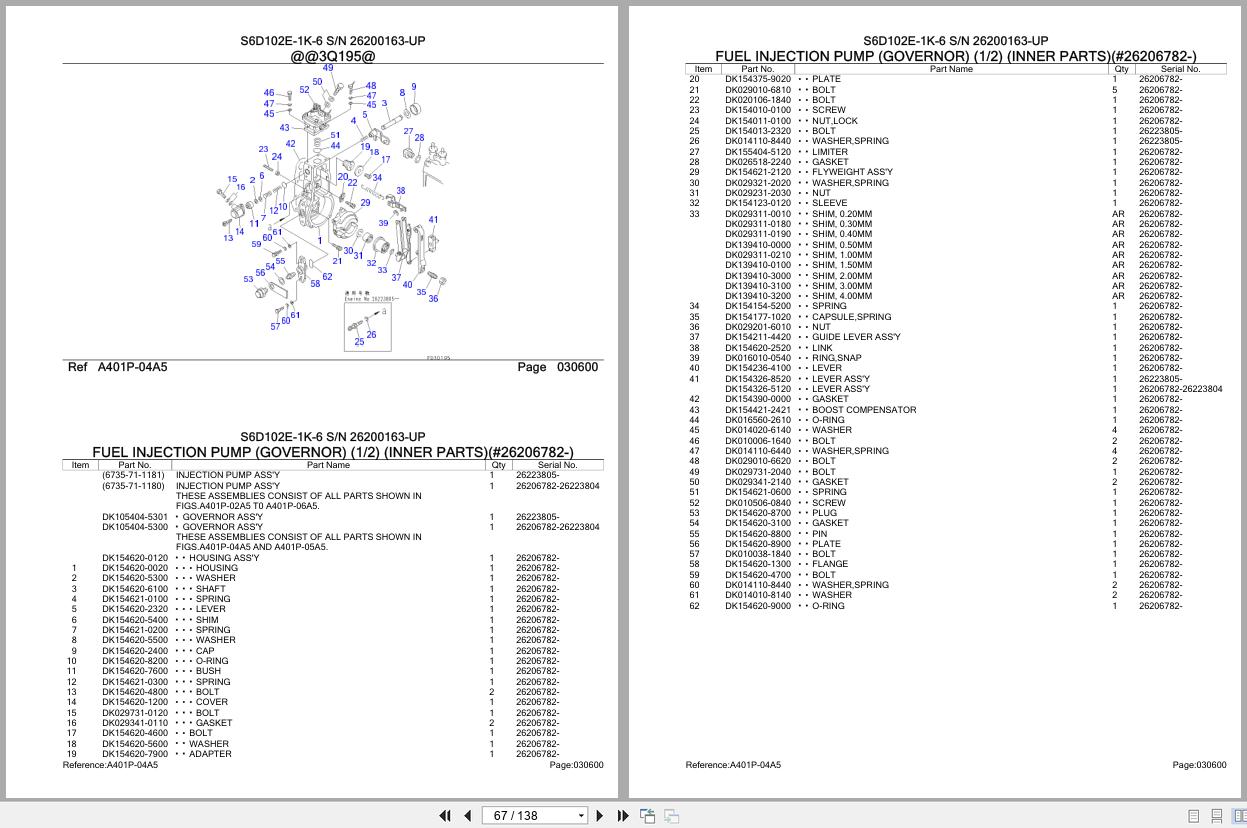 Komatsu Engine S6D102E 1K 6 26200163 UP Parts Catalog (2)