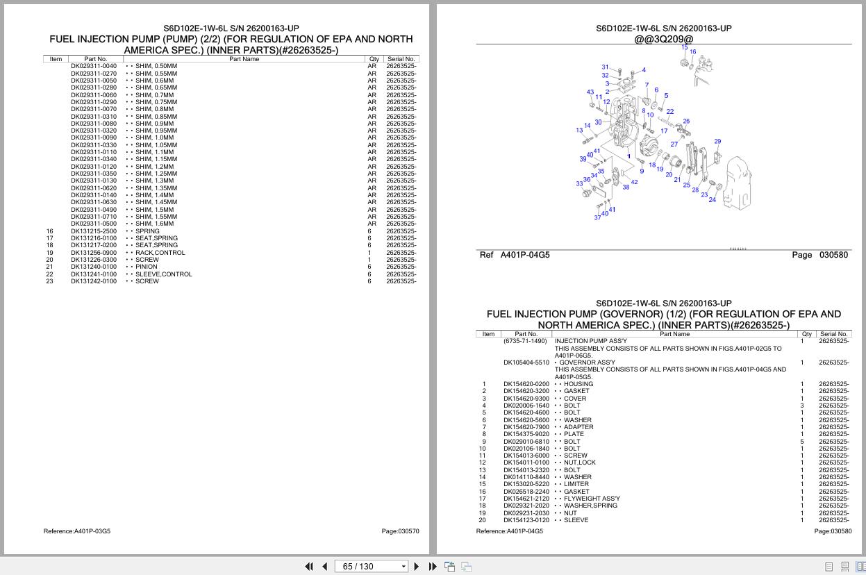 Komatsu Engine S6D102E 1W 6L 26200163 UP Parts Catalog (2)