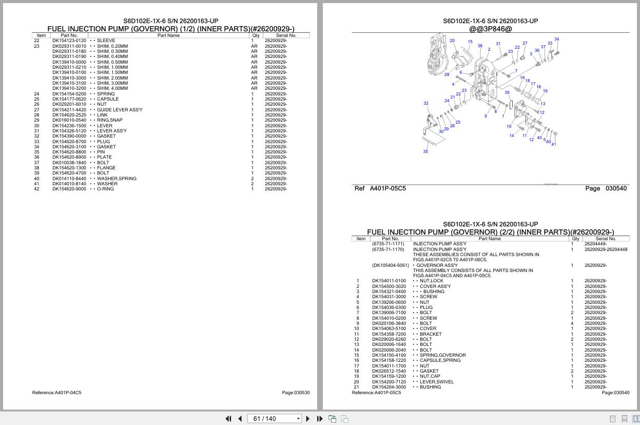 Komatsu Engine S6D102E 1X 6 26200163 UP Parts Catalog (2)