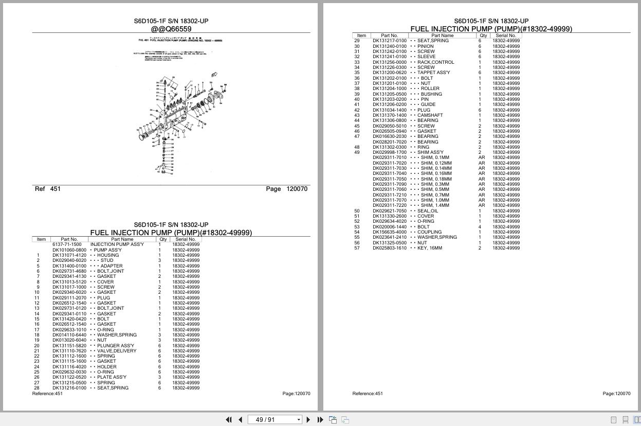 Komatsu Engine S6D105 1F 18302 UP Parts Catalog (2)