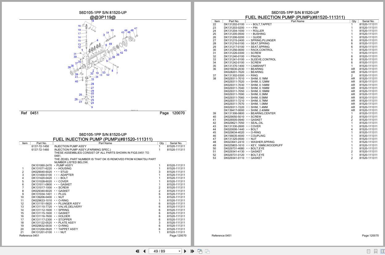 Komatsu Engine S6D105 1PP 81520 UP Parts Catalog (2)