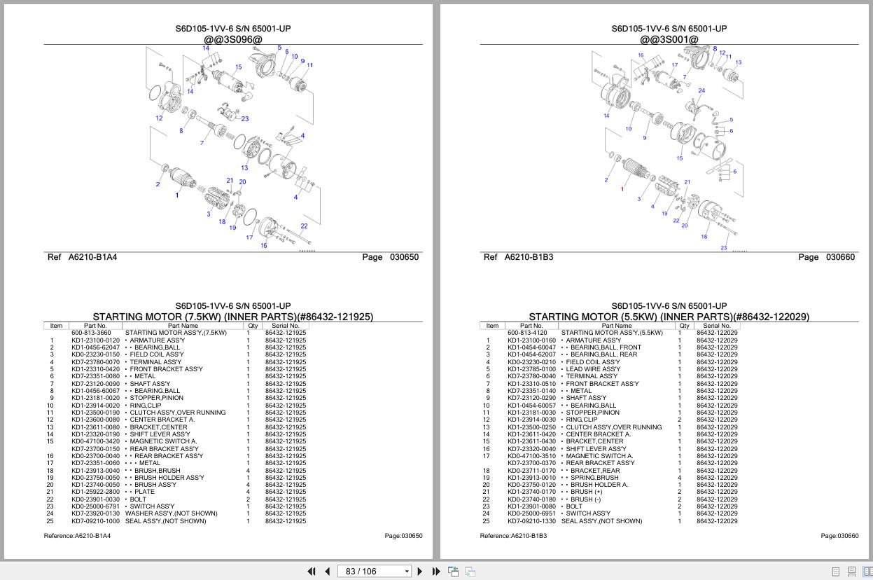Komatsu Engine S6D105 1VV 6 65001 UP Parts Catalog (2)