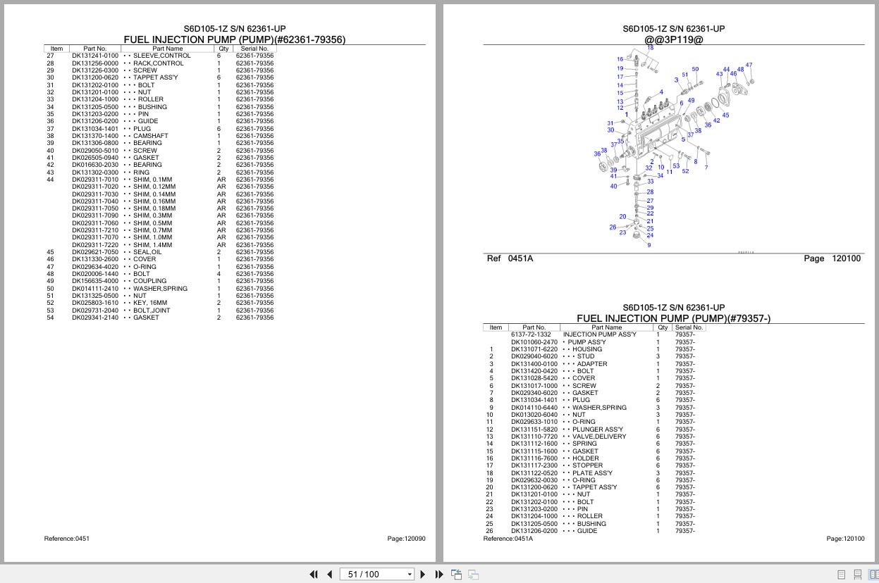 Komatsu Engine S6D105 1Z 62361 UP Parts Catalog (2)