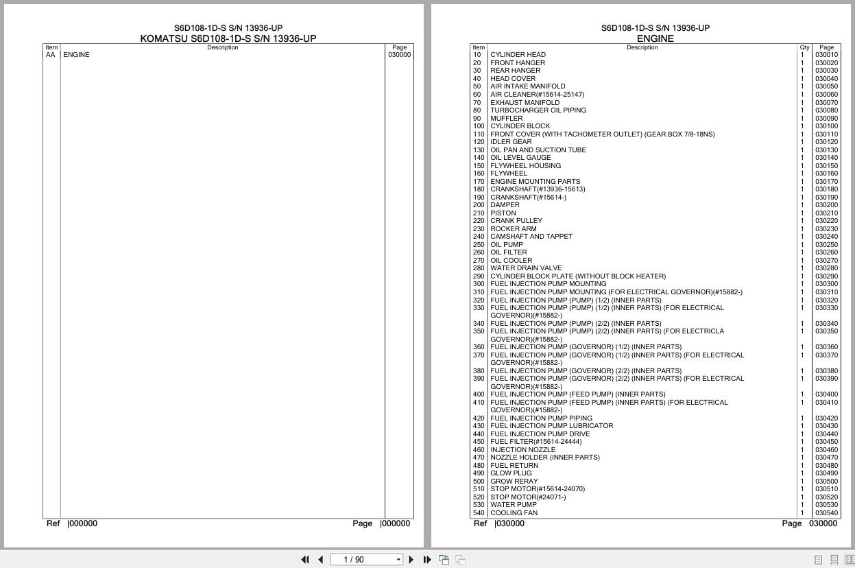 Komatsu Engine S6D108 1D S 13936 UP Parts Catalog (1)