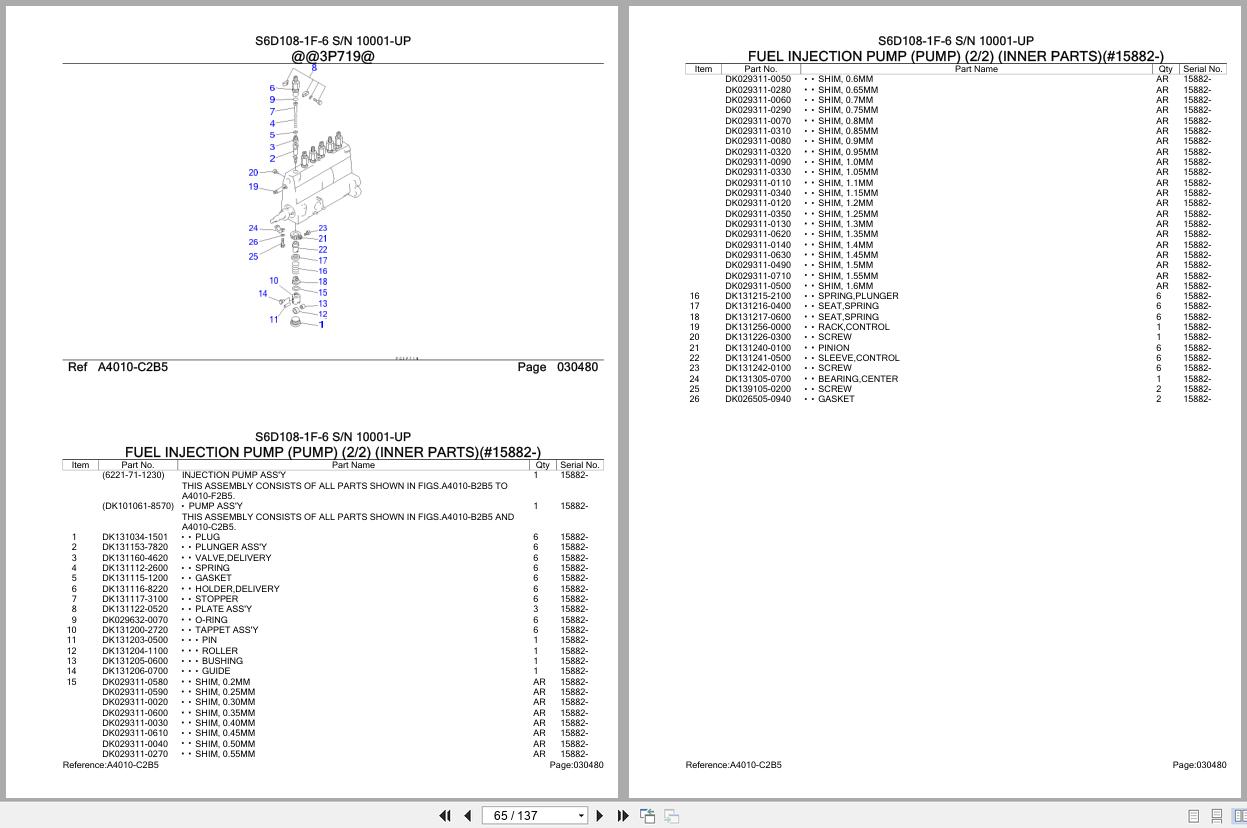 Komatsu Engine S6D108 1F 6 10001 UP Parts Catalog (2)