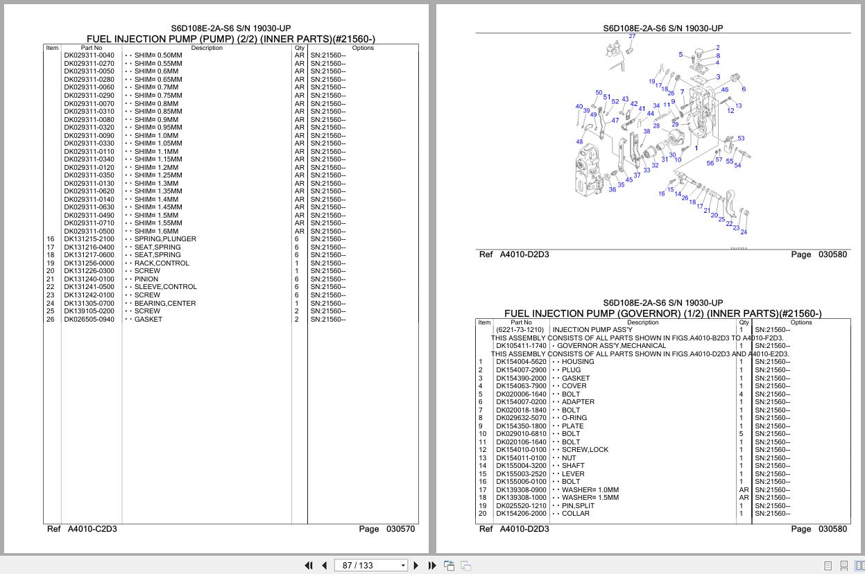 Komatsu Engine S6D108E 2A S6 19030 UP Parts Catalog (2)