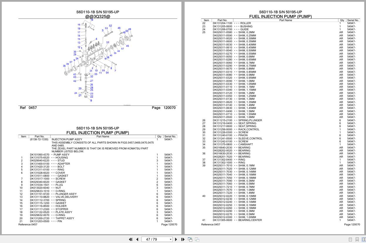 Komatsu Engine S6D110 1B 50195 UP Parts Catalog (2)