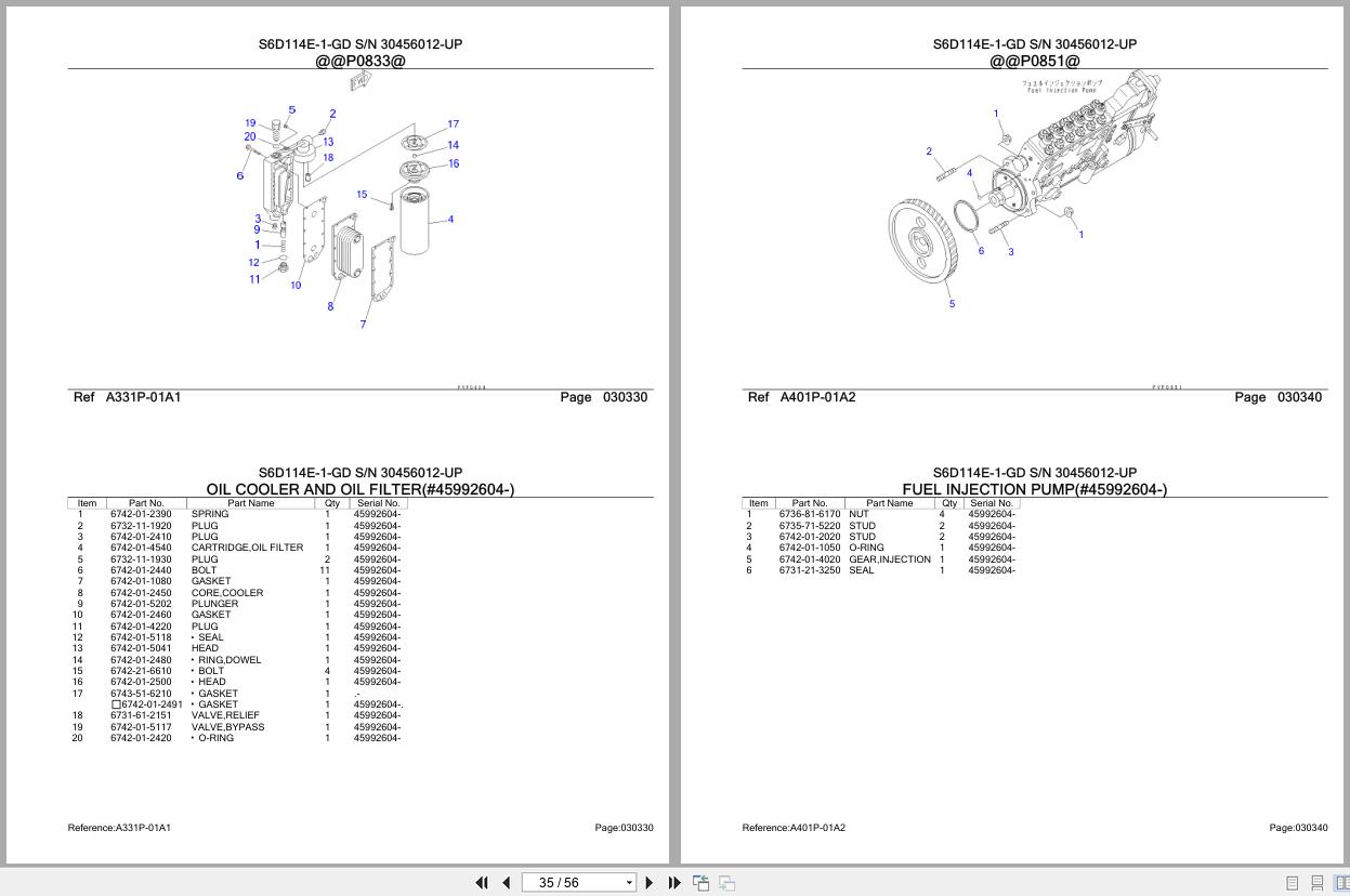 Komatsu Engine S6D114E 1 GD 30456012 UP Parts Catalog (2)