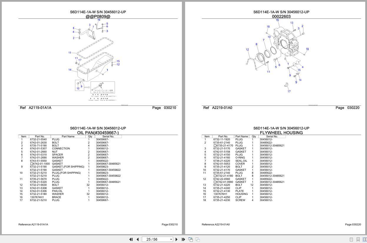 Komatsu Engine S6D114E 1A W 30456012 UP Parts Catalog (2)