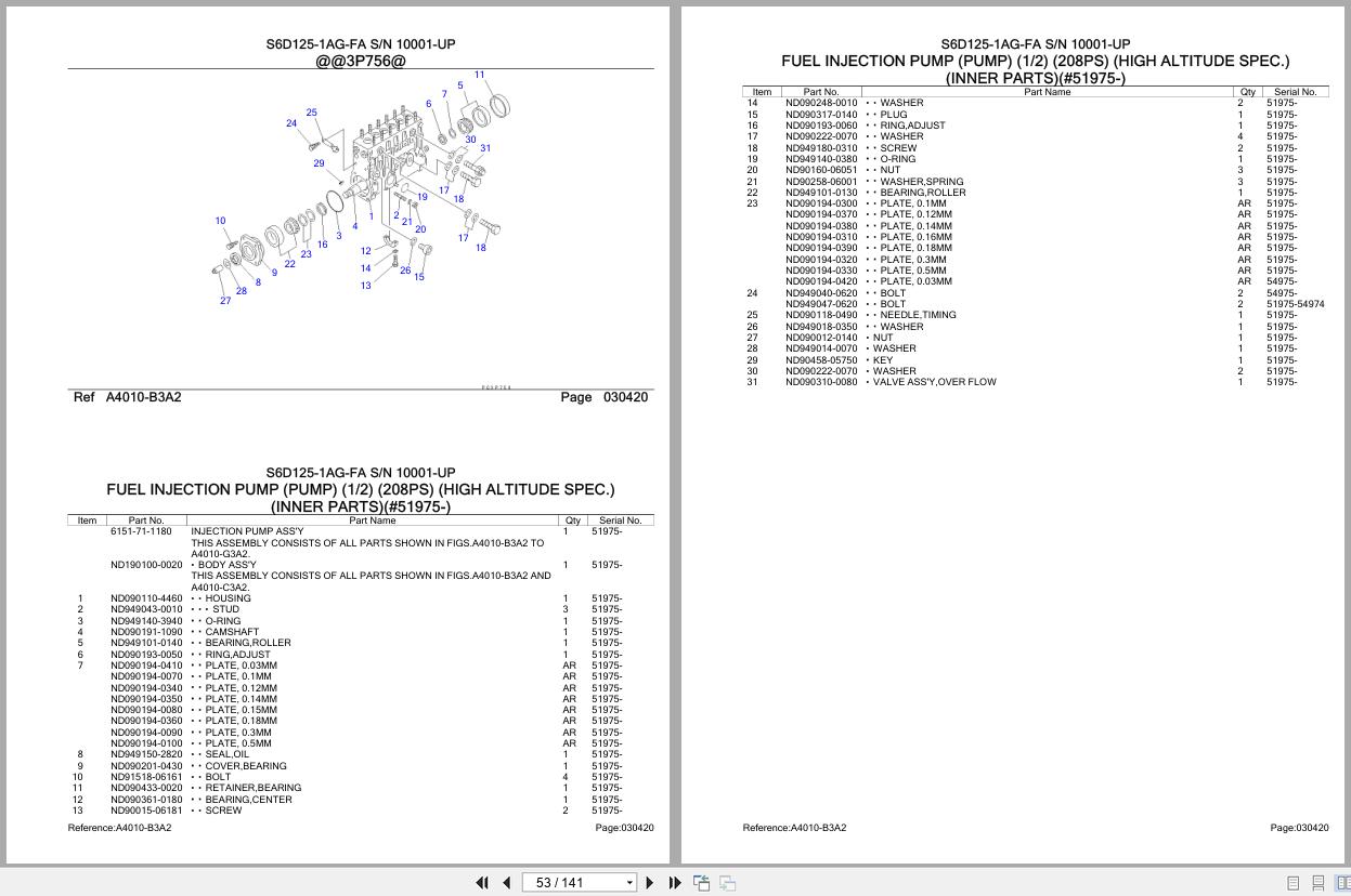 Komatsu Engine S6D125 1AG FA 10001 UP Parts Catalog (2)