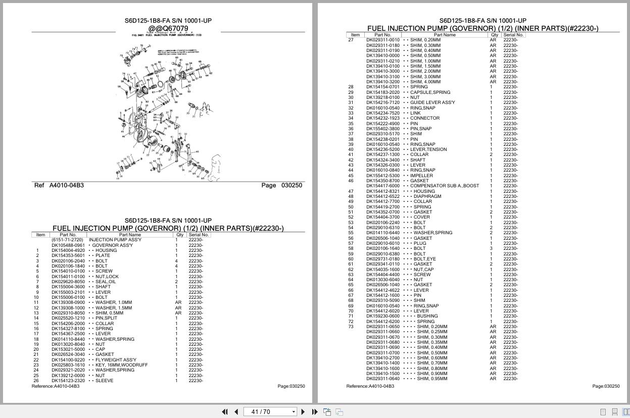 Komatsu Engine S6D125 1B8 FA 10001 UP Parts Catalog (2)