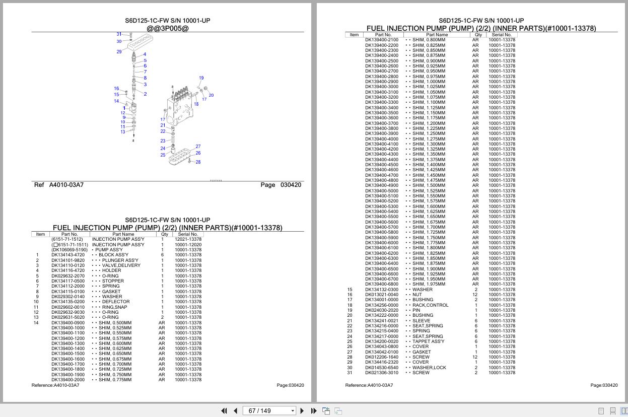 Komatsu Engine S6D125 1C FW 10001 UP Parts Catalog (2)