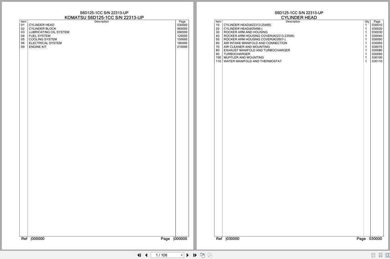 Komatsu Engine S6D125 1CC 22313 UP Parts Catalog (1)