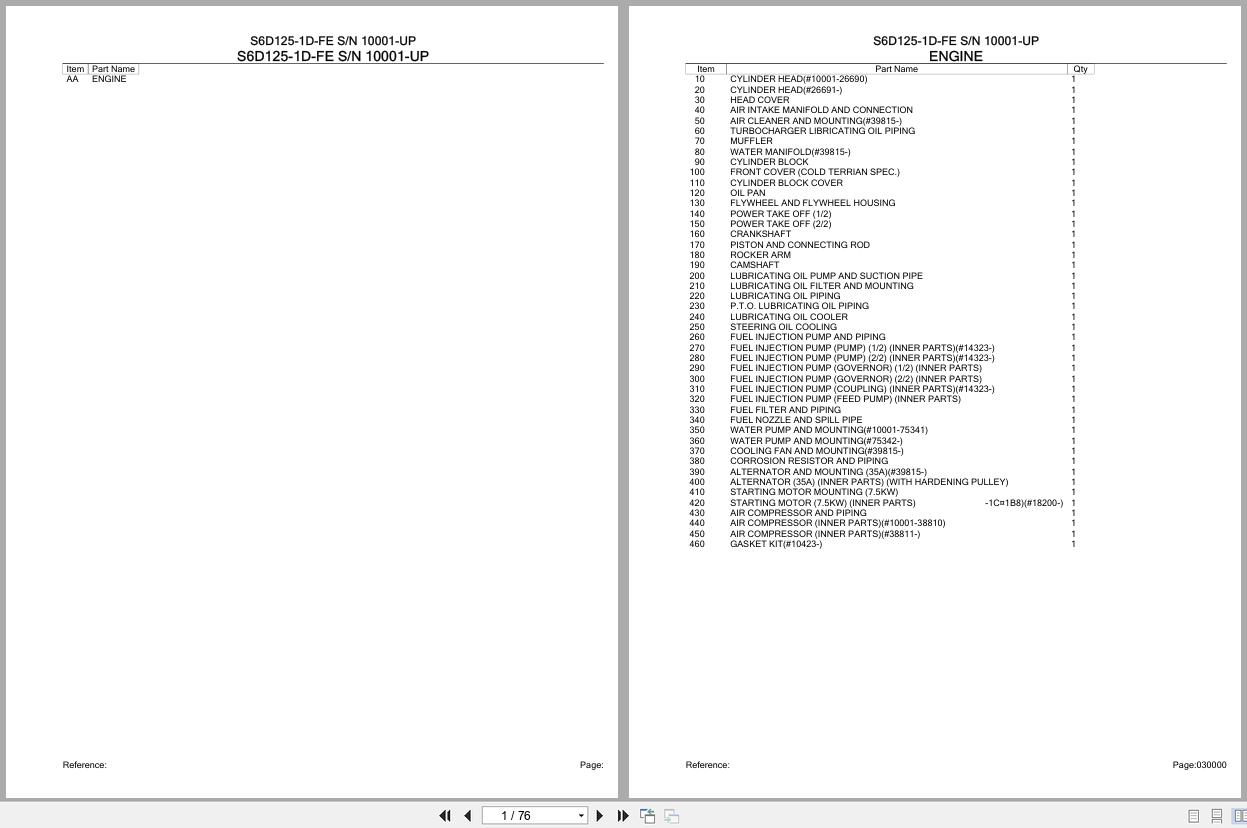 Komatsu Engine S6D125 1D FE 10001 UP Parts Catalog (1)