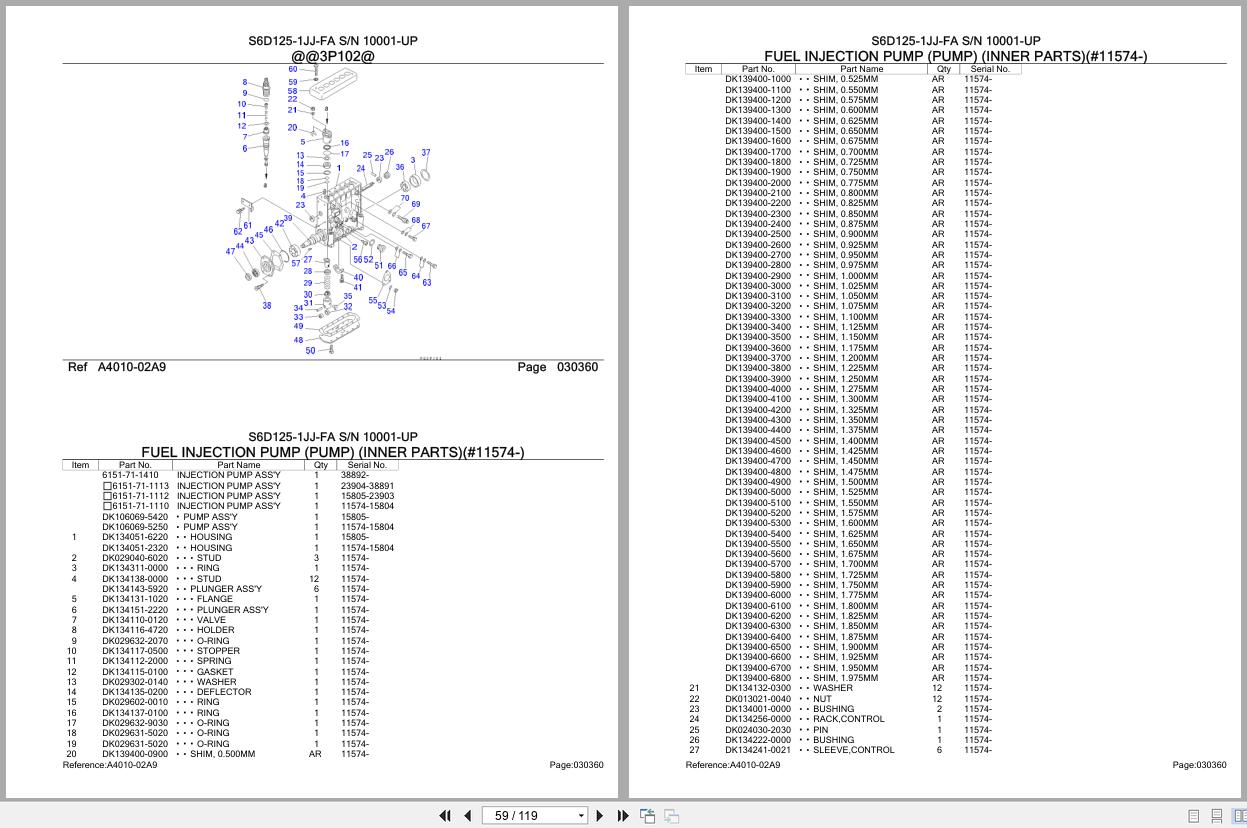 Komatsu Engine S6D125 1JJ FA 10001 UP Parts Catalog (2)