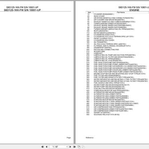Komatsu Engine S6D125 1KK FW 10001 UP Parts Catalog (1)