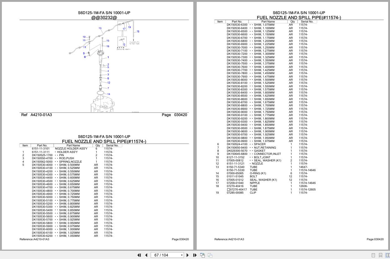 Komatsu Engine S6D125 1M FA 10001 UP Parts Catalog (2)