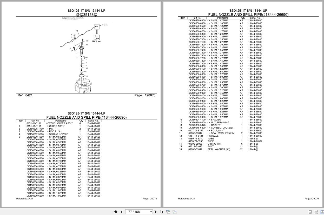 Komatsu Engine S6D125 1T 13444 UP Parts Catalog (2)