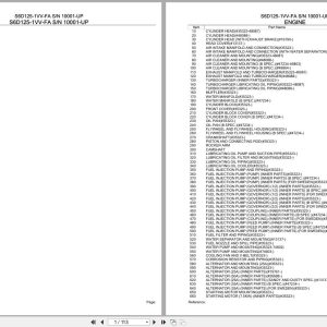 Komatsu Engine S6D125 1VV FA 10001 UP Parts Catalog (1)
