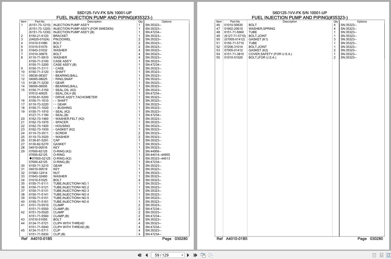 Komatsu Engine S6D125 1VV FK 10001 UP Parts Catalog (2)