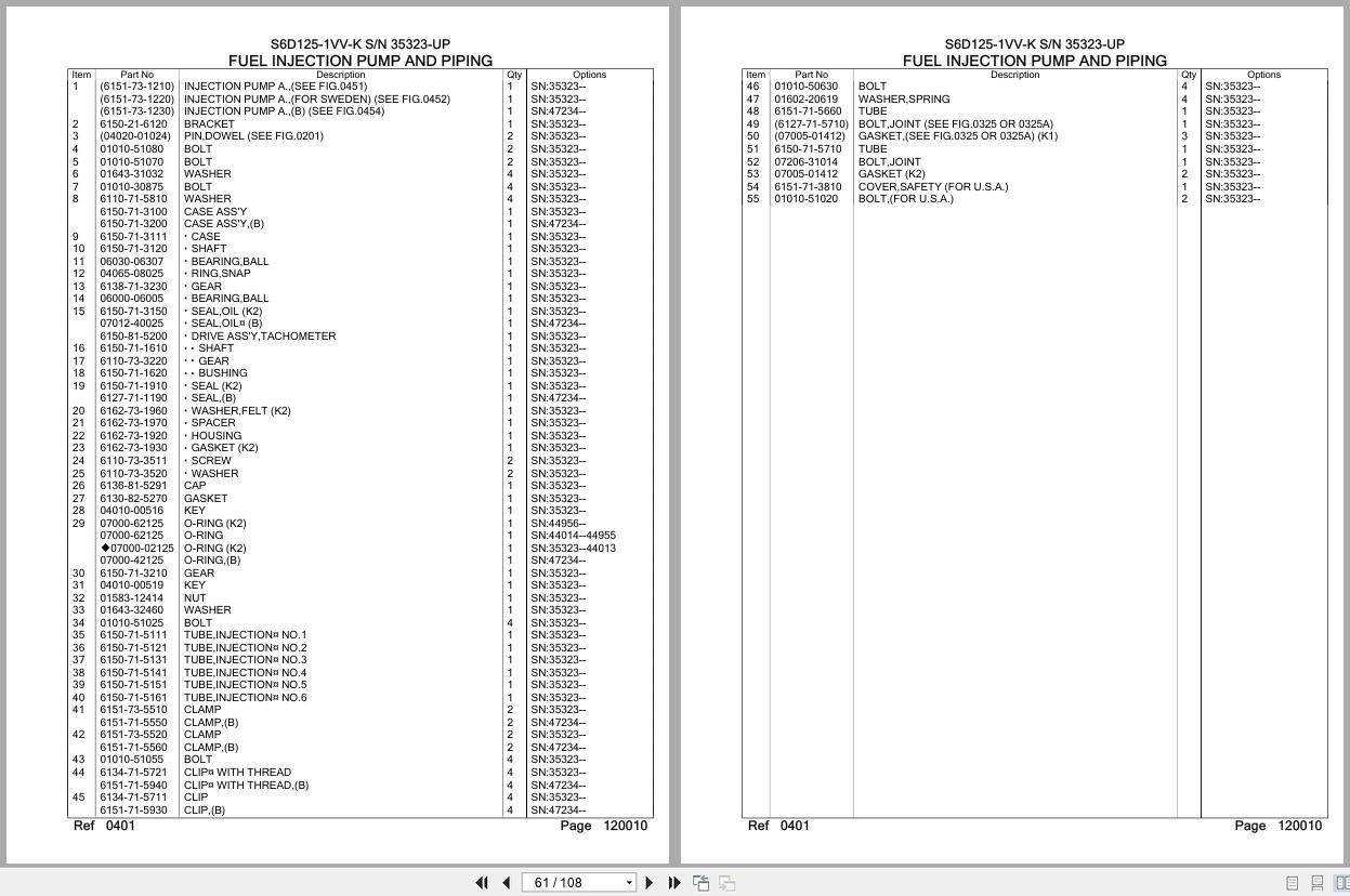 Komatsu Engine S6D125 1VV K 35323 UP Parts Catalog (2)