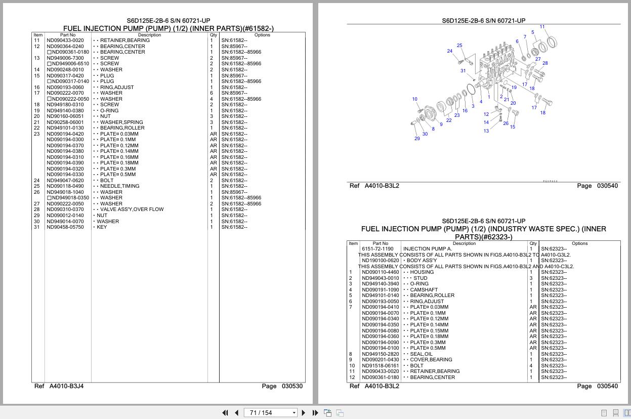 Komatsu Engine S6D125E 2B 6 60721 UP Parts Catalog (2)