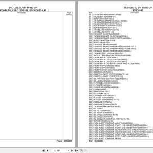 Komatsu Engine S6D125E 2L 60863 UP Parts Catalog (1)