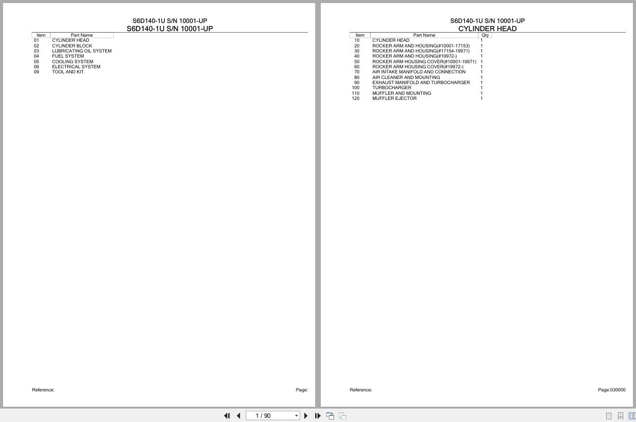 Komatsu Engine S6D140 1U 10001 UP Parts Catalog (1)