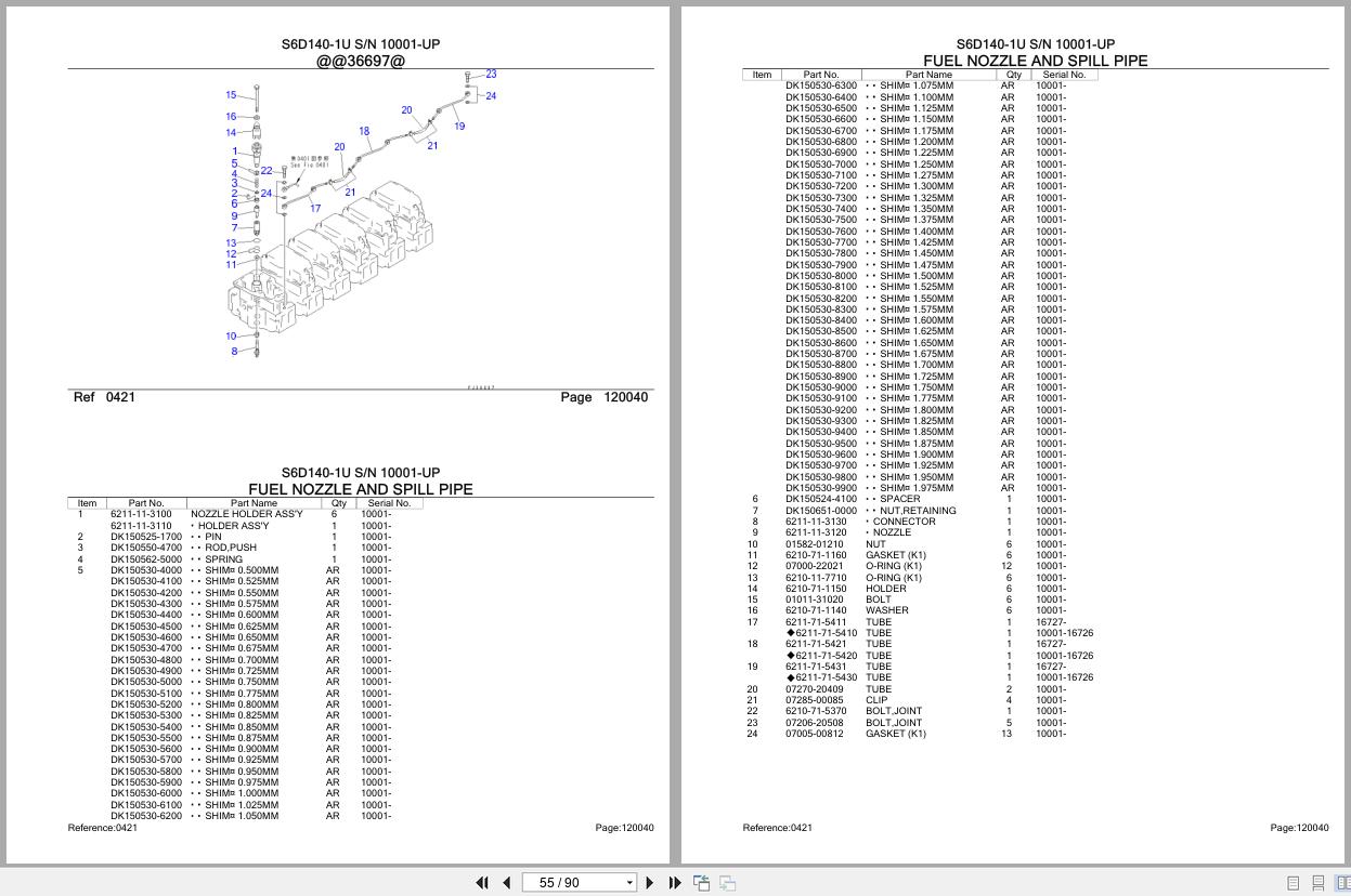 Komatsu Engine S6D140 1U 10001 UP Parts Catalog (2)