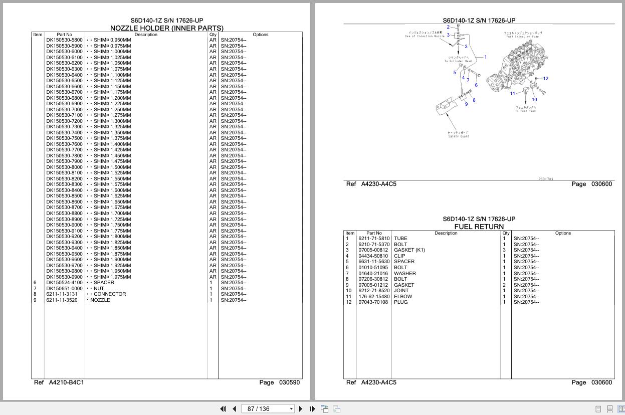Komatsu Engine S6D140 1Z 17626 UP Parts Catalog (2)