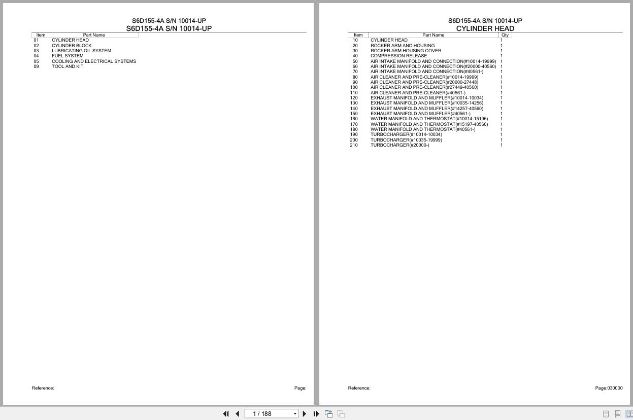 Komatsu Engine S6D155 4A 10014 UP Parts Catalog (1)