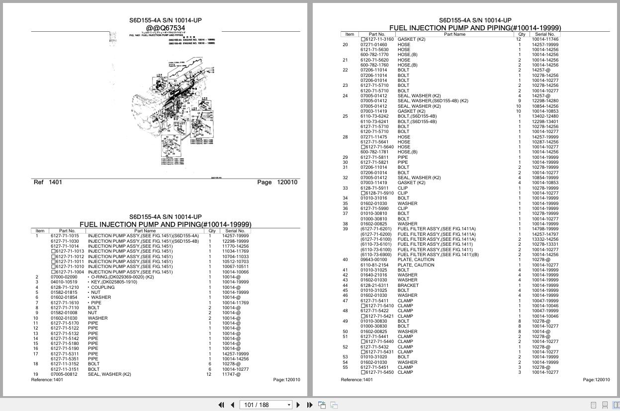 Komatsu Engine S6D155 4A 10014 UP Parts Catalog (2)