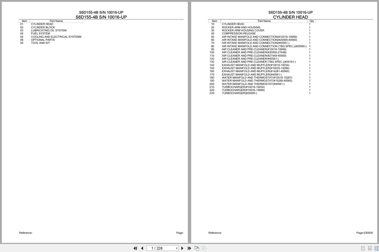 Komatsu Engine S6D155 4B 10016 UP Parts Catalog (1)
