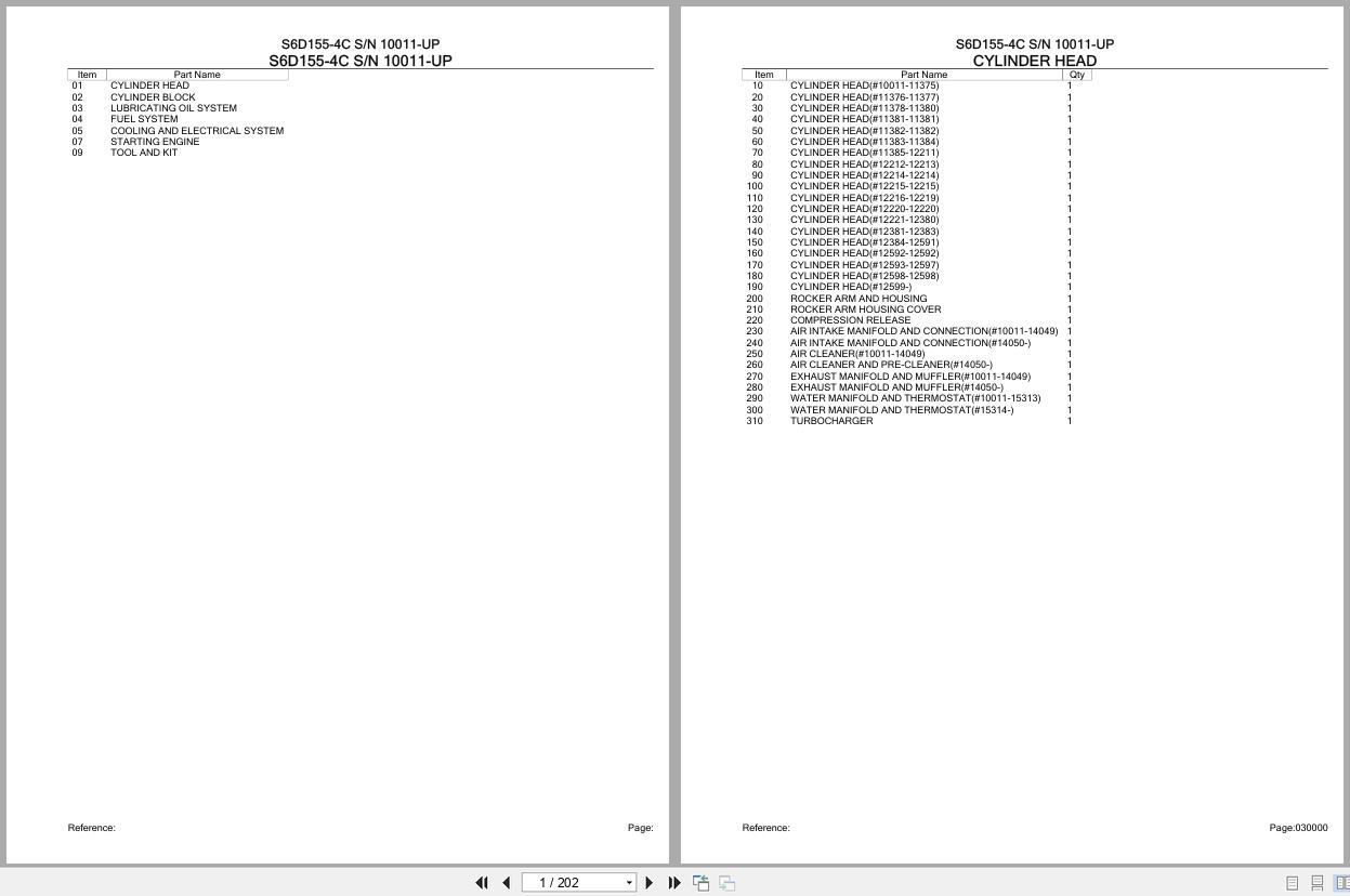Komatsu Engine S6D155 4C 10011 UP Parts Catalog (1)