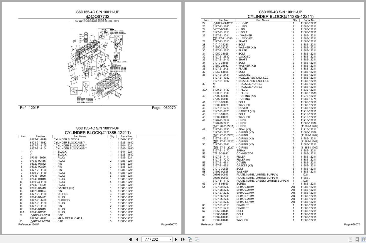 Komatsu Engine S6D155 4C 10011 UP Parts Catalog (2)