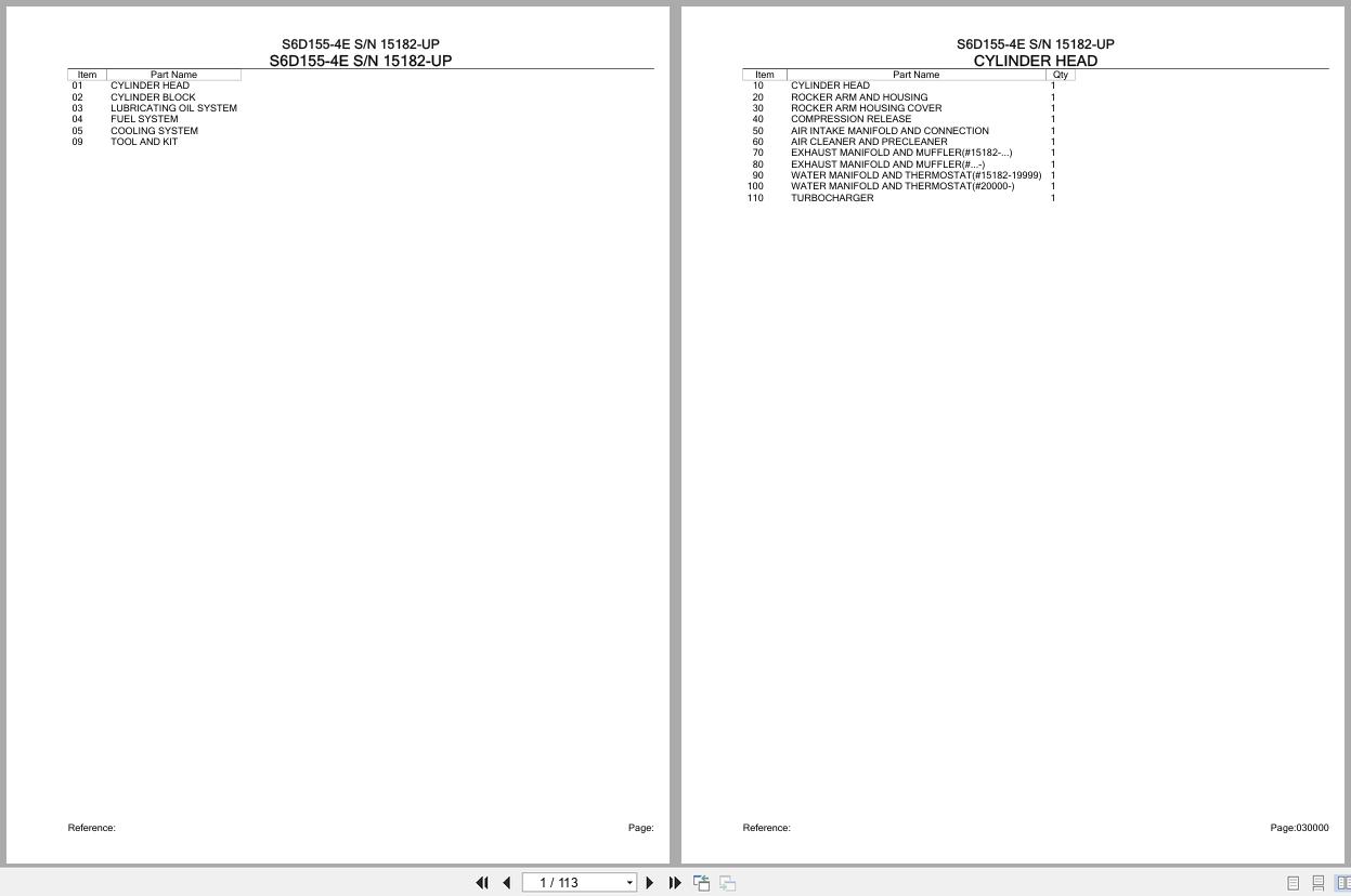 Komatsu Engine S6D155 4E 15182 UP Parts Catalog (1)