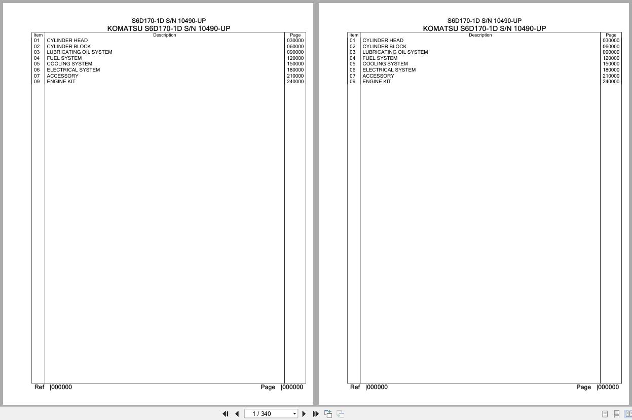 Komatsu Engine S6D170 1D 10490 UP Parts Catalog (1)