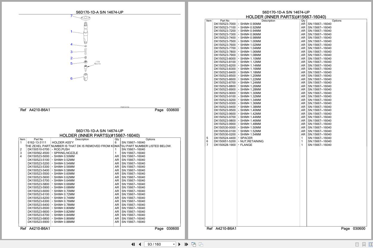 Komatsu Engine S6D170 1D A 14674 UP Parts Catalog (2)