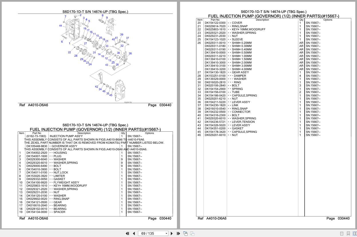 Komatsu Engine S6D170 1D T 14674 UP Parts Catalog (2)