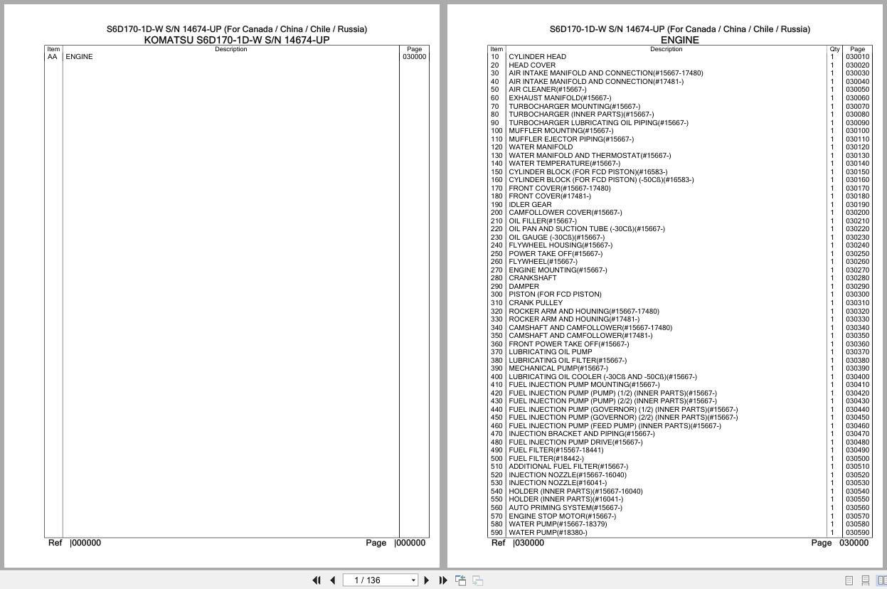 Komatsu Engine S6D170 1D W 14674 UP Parts Catalog (1)